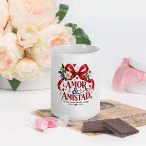 Taza blanca brillante